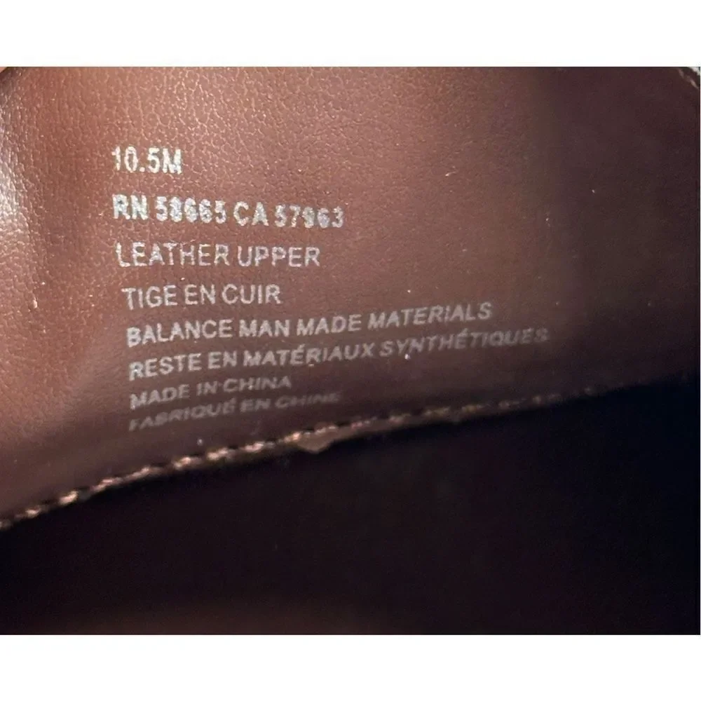 BP Derby Casual Shoes Mens Size‎ 10.5 Brown Textured Leather Plain Toe New